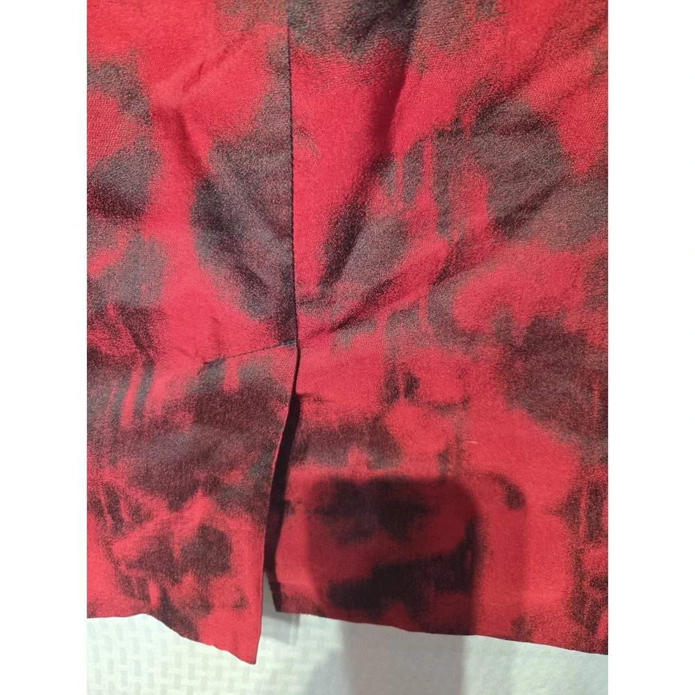 Banana Republic Red Black Abstract Print Sheath Dress Size 0 Sleeveless Lined... - Picture 5 of 11